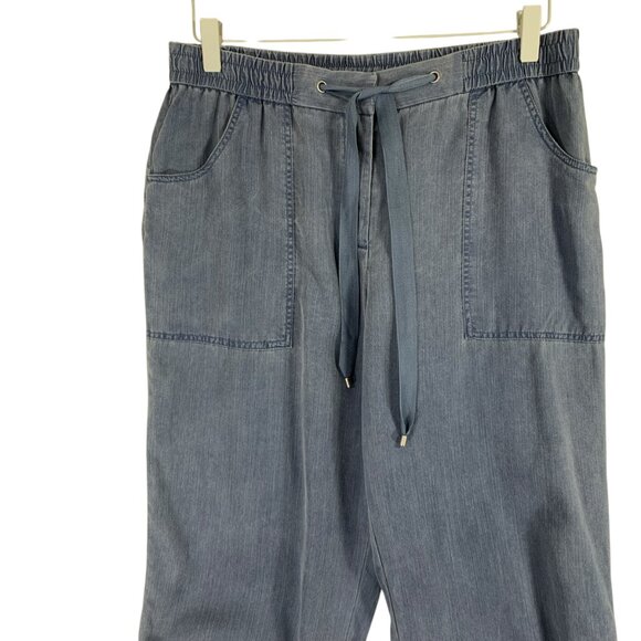 utility joggers travel pants loose fit pull on grey  cuffed sz 6 Jones New York - Picture 9 of 14